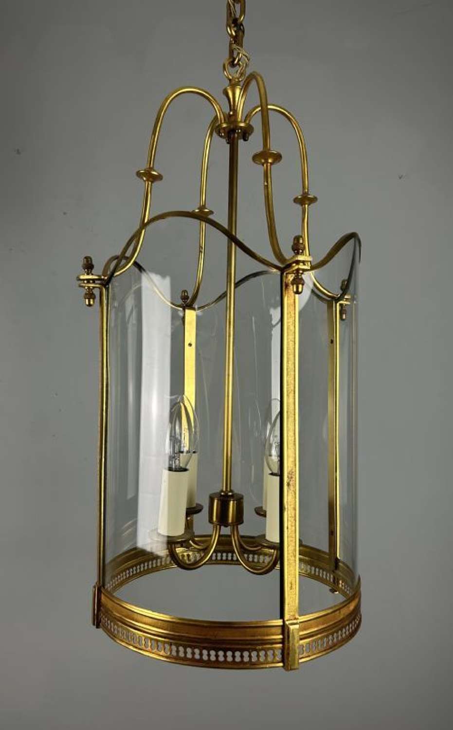French Large Gilded Bronze Antique Lantern
