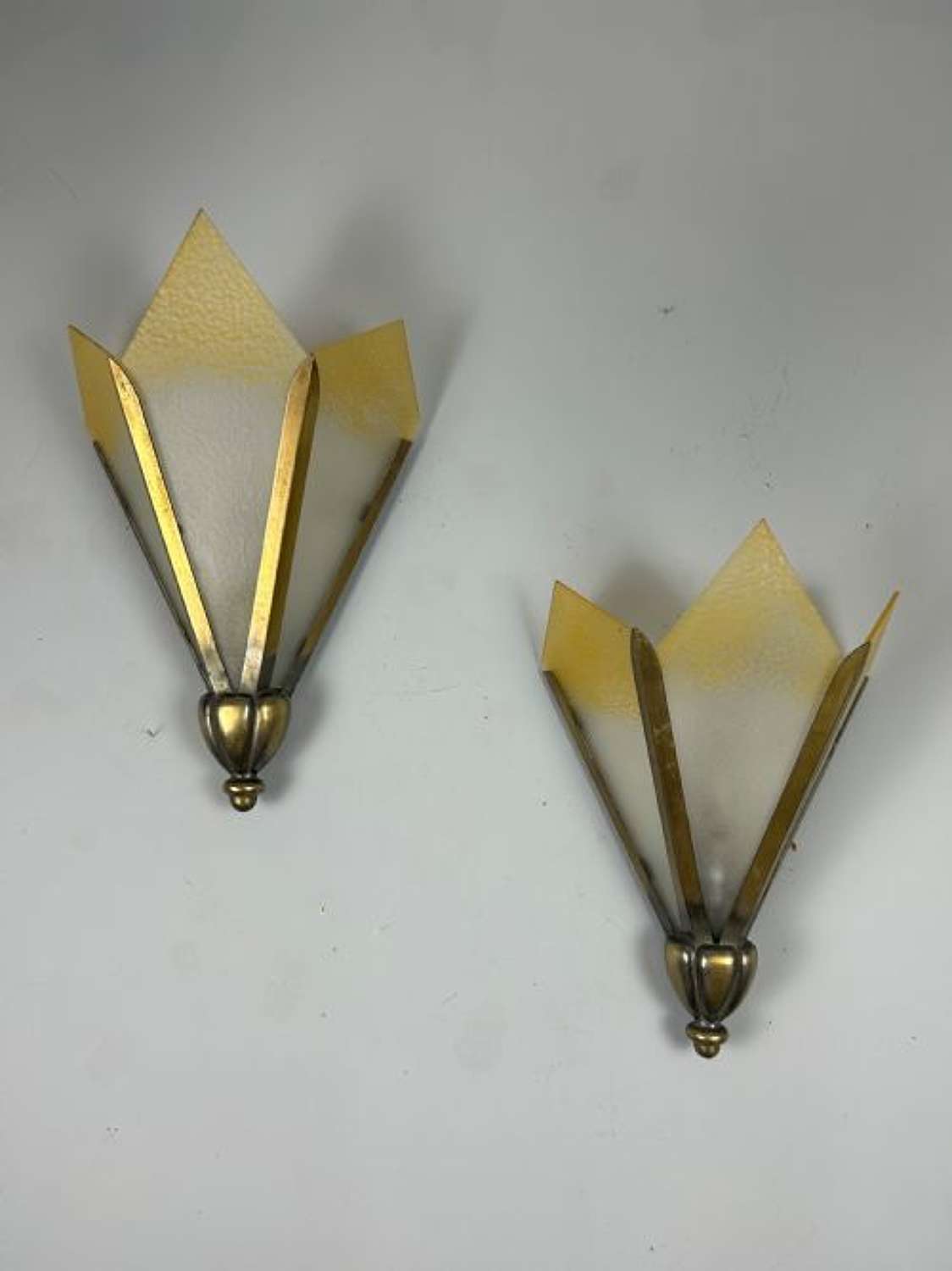 Large Pair of French Odeon Art Deco Wall Lights