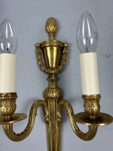 Pair Of French Gilt Brass Antique Wall Lights