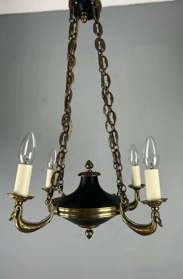 French 4 Arm Empire Antique Chandelier