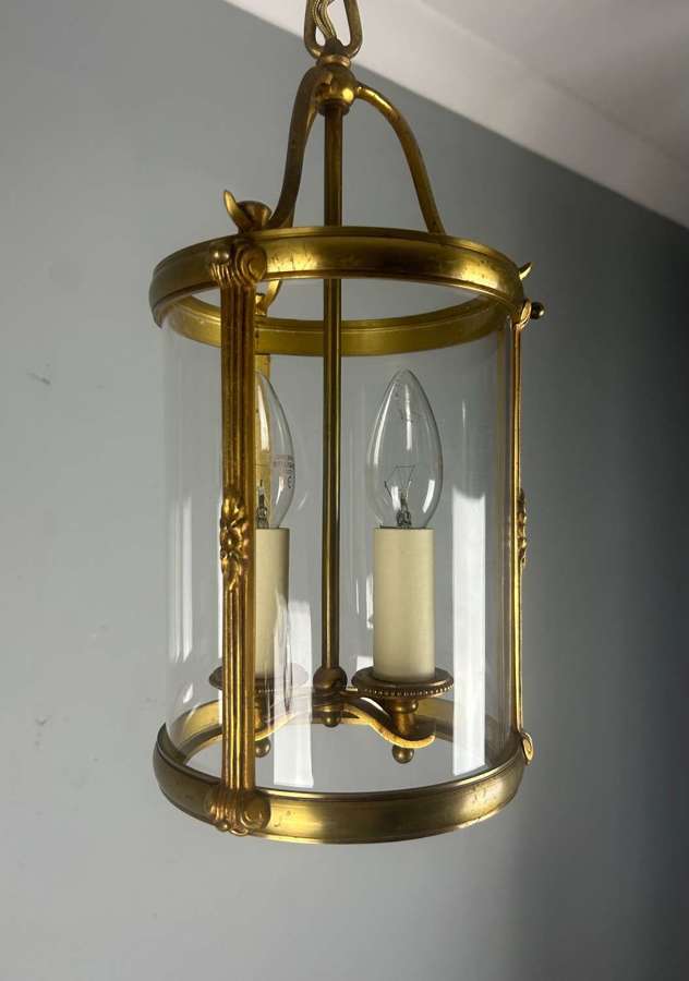 Small French Gilt Bronze Twin Light Lantern