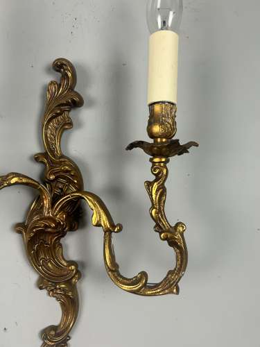 Pair Of French Gilt Brass Antique Wall Lights