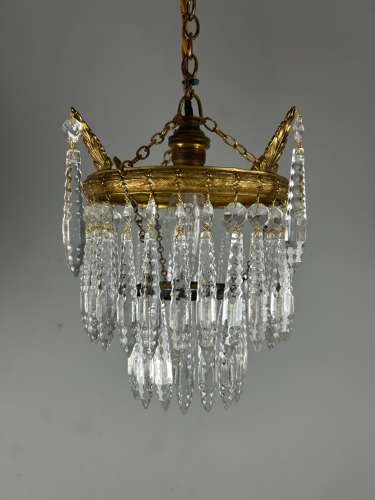Two Tier Glass Chandelier, Ceiling Light