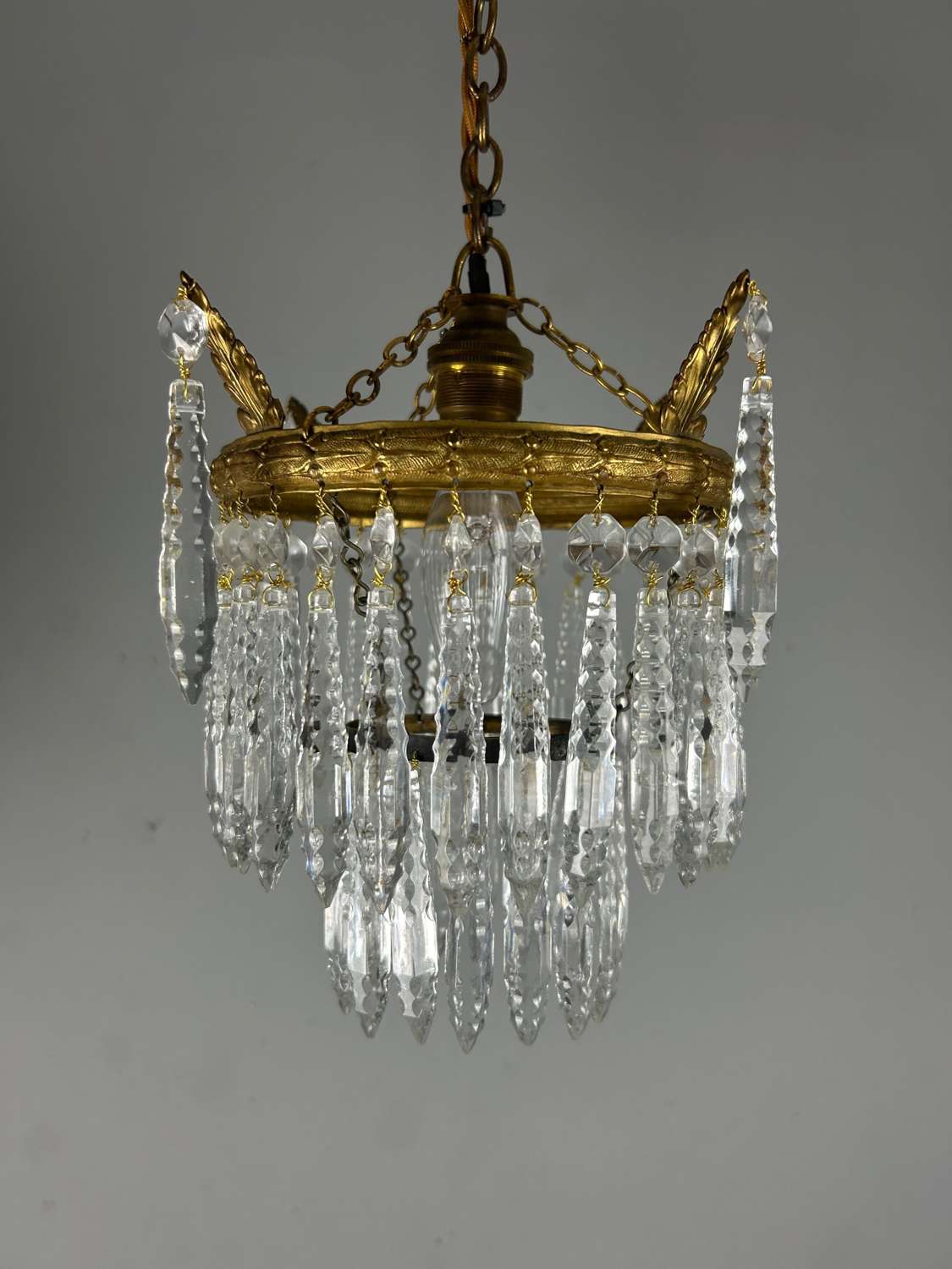 Two Tier Glass Chandelier, Ceiling Light