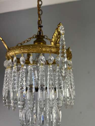 Two Tier Glass Chandelier, Ceiling Light