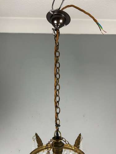 Two Tier Glass Chandelier, Ceiling Light