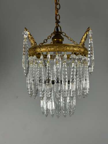Two Tier Glass Chandelier, Ceiling Light