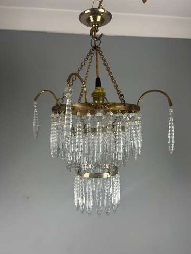 Three Tier Glass Chandelier, Ceiling Light