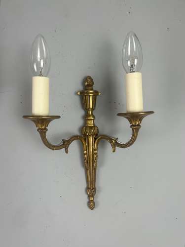 French Pair Of Gilt Brass Antique Wall Lights