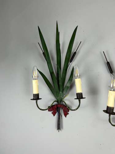 Pair Of French Wheatsheaf Antique Wall Lights