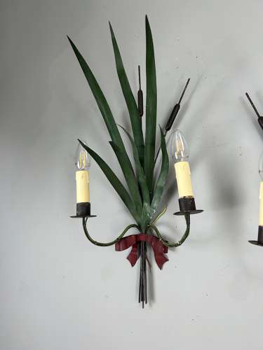 Pair Of French Wheatsheaf Antique Wall Lights