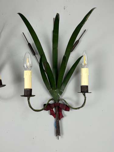Pair Of French Wheatsheaf Antique Wall Lights