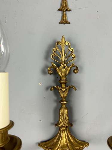 French Set Of Four Twin Arm Antique Wall Lights, Rewired