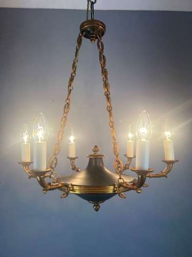 French 6 Arm Empire Antique Chandelier