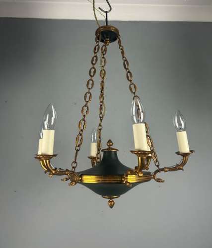 French 6 Arm Empire Antique Chandelier