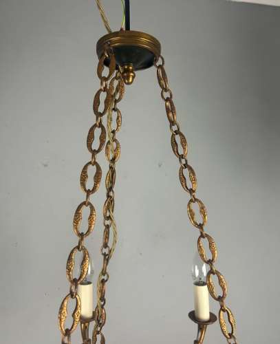 French 6 Arm Empire Antique Chandelier