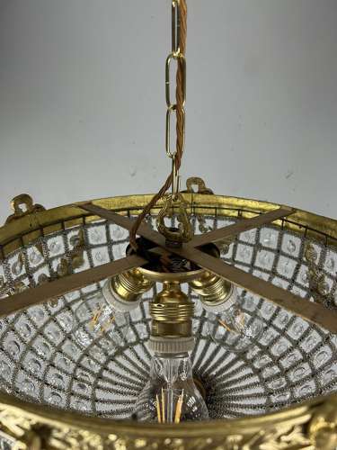 Brass Half Basket Empire Chandelier