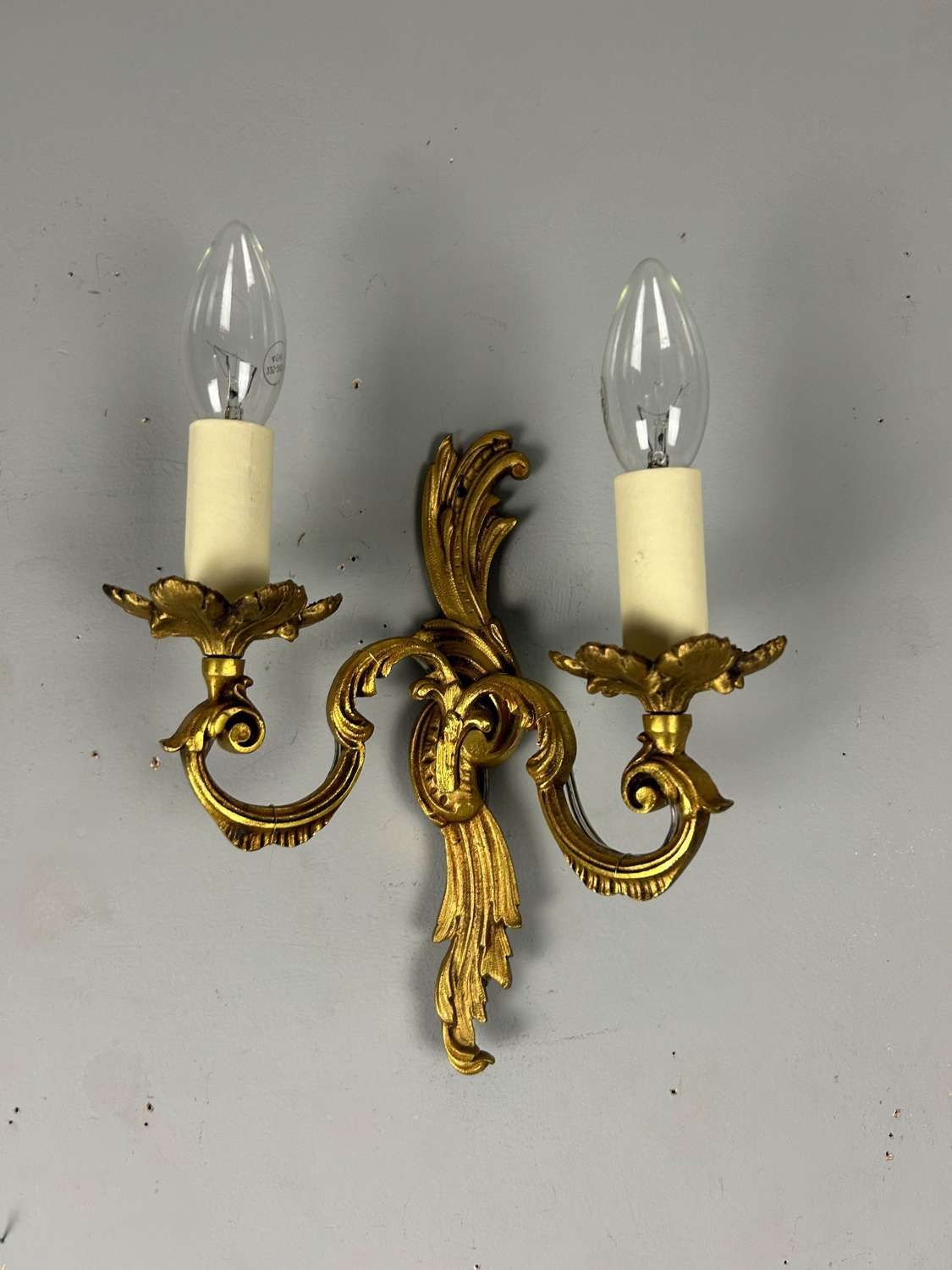 Single French Gilded Twin Arm Antique Wall Light