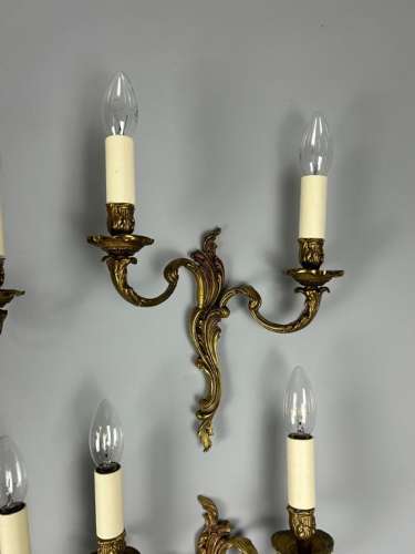 Set of 4 French Gilded Antique Wall Lights