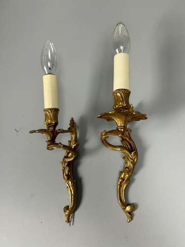French Pair Of Single Arm Antique Wall Lights