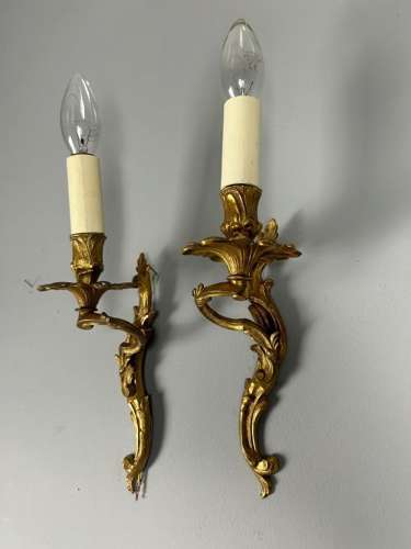 French Pair Of Single Arm Antique Wall Lights