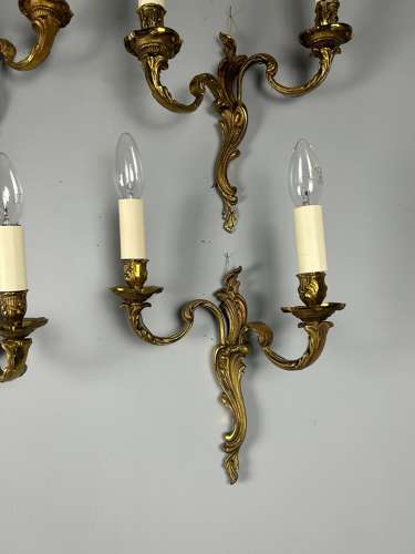Set Of 4 French Gilded Antique Wall Lights