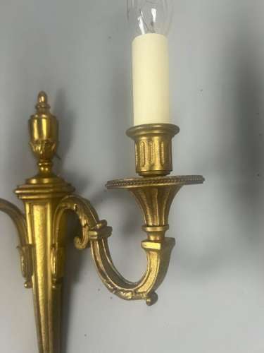 French Pair Of Gilded Antique Wall Lights