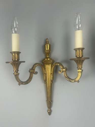 French Pair Of Gilded Antique Wall Lights
