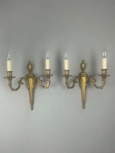 French Pair Of Gilded Antique Wall Lights