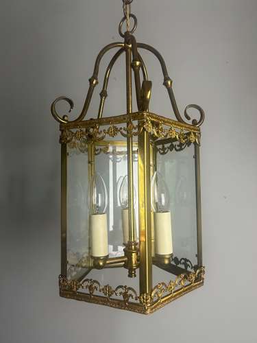 French Triple Light Antique Lantern, Rewired