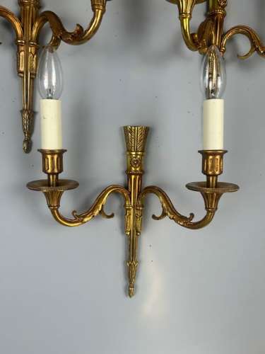 Set Of 5 French Gilded Bronze Wall Lights