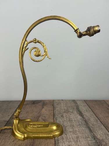 French Adjustable Brass Table Lamp, Rewired & PAT Tested