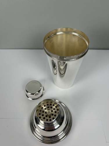James Dixon Art Deco 1 Pint Silver Plated Cocktail Shaker