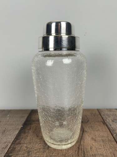 Art Deco Wmf Crackle Glass Silver Plated Cocktail Shaker