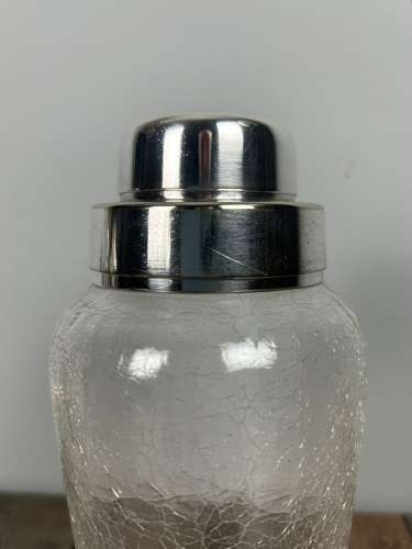 Art Deco Wmf Crackle Glass Silver Plated Cocktail Shaker