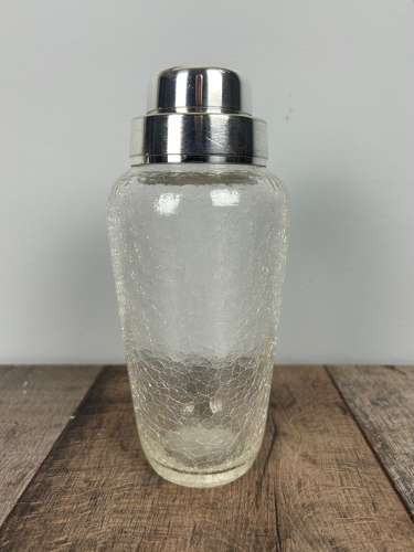 Art Deco Wmf Crackle Glass Silver Plated Cocktail Shaker
