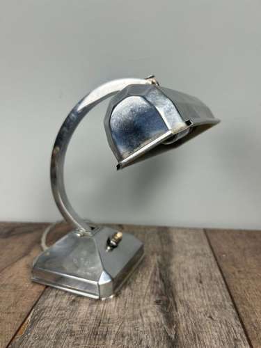 Art Deco Small Chrome Desk Table Lamp