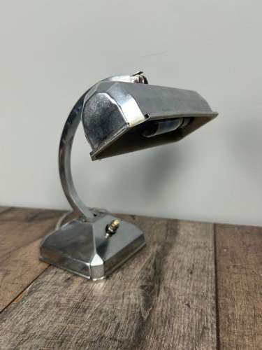 Art Deco Small Chrome Desk Table Lamp
