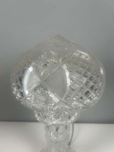 Cut Glass Mushroom Table Lamp, Rewired And Pat Tested