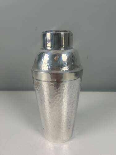 Silver Plated Hammered Art Deco Cocktail Shaker