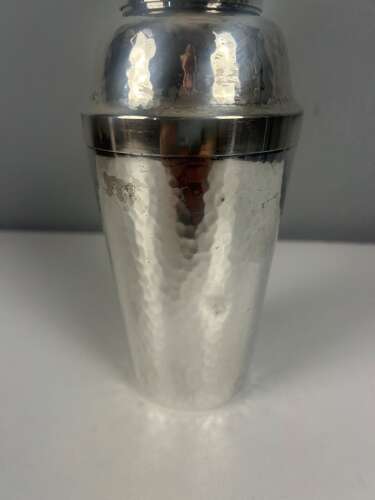 Silver Plated Hammered Art Deco Cocktail Shaker