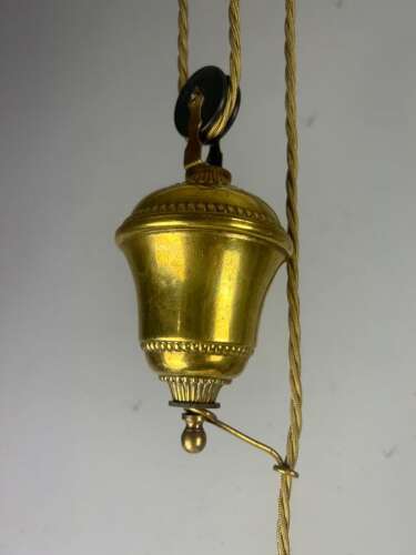 French Pulley Ceiling Light with Original Shade, Rewired