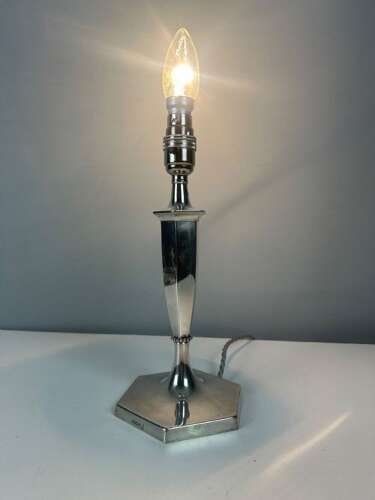 Silver Plated Table Lamp, Rewired and PAT tested