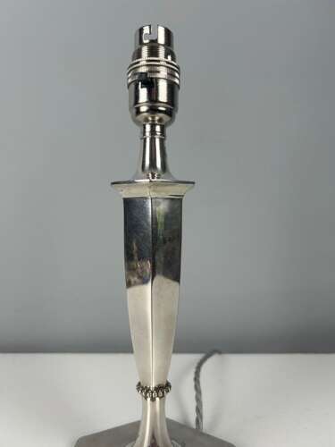 Silver Plated Table Lamp, Rewired and PAT tested