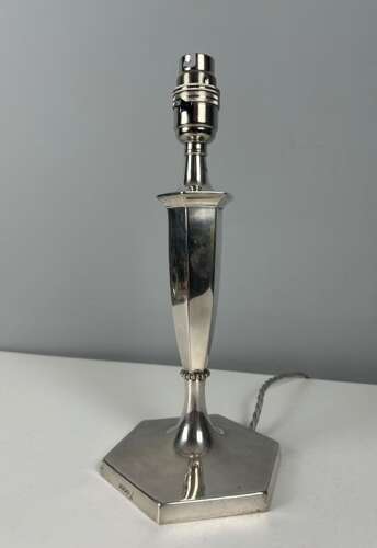 Silver Plated Table Lamp, Rewired and PAT tested