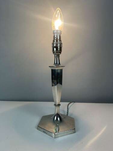 Silver Plated Table Lamp, Rewired and PAT tested