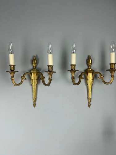 French Pair Of Gilded Antique Wall Lights