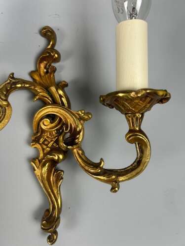 French Pair Of Gilded Bronze Antique Wall Lights