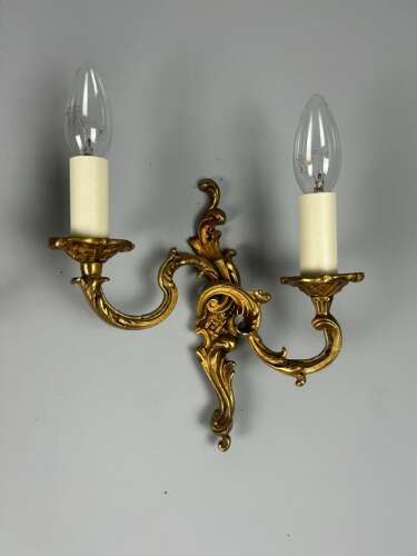 French Pair Of Gilded Bronze Antique Wall Lights