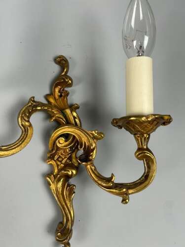 French Pair Of Gilded Bronze Antique Wall Lights